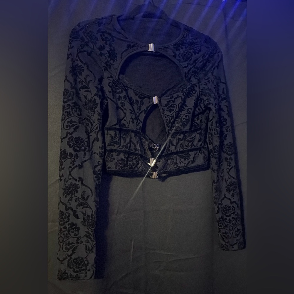 Black Floral Women's Top